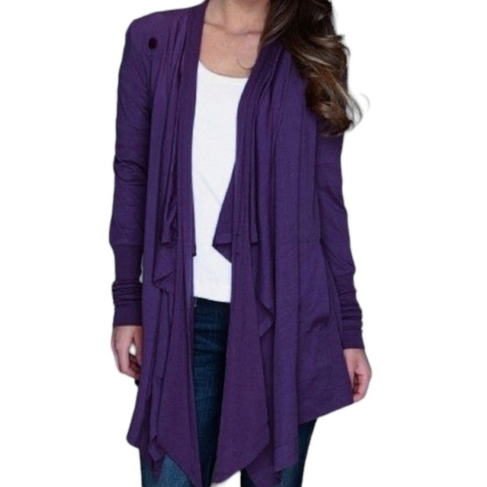 Icebreaker Purple Bliss Wrap Merino Cardigan